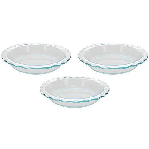 Pyrex Easy Grab 9.5' Glass Pie Plate (Pack Of 3) Made In The Usa