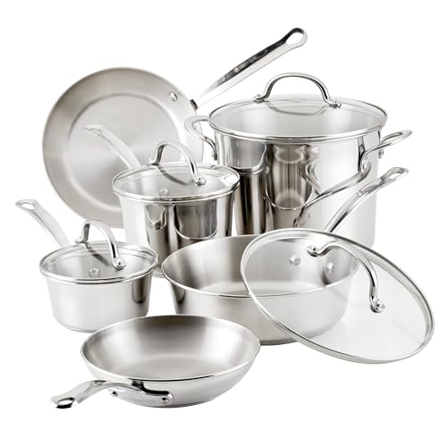 Farberware Millennium Stainless Steel Cookware Pots And Pans Set, 10 Piece