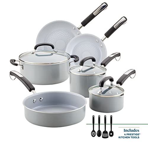 Farberware Ecoadvantage Ceramic Nonstick Cookware/Pots And Pans Set, 13 Piece - Gray