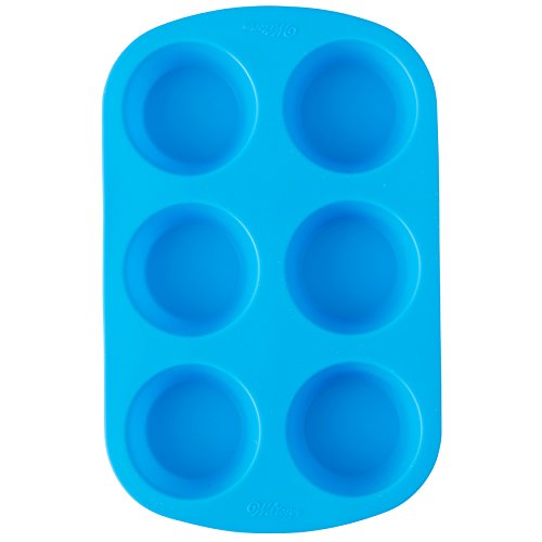 Wilton Easy-Flex Silicone Muffin And Cupcake Pan, 6-Cup, Blue
