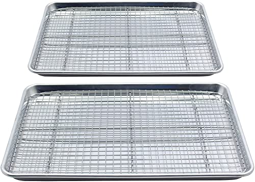 Checkered Chef Baking Sheets With Stainless Steel Wire Rack Set