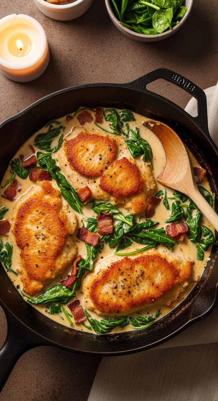 With Steam Rising And The Crispy Bacon Highlighted
