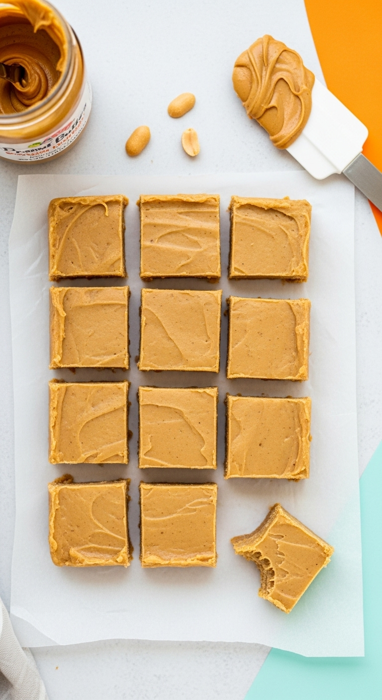 2-Ingredient-Peanut-Butter-Fudge-Smooth-Texture-Parchment-Paper-Peanut-Butter-Jar