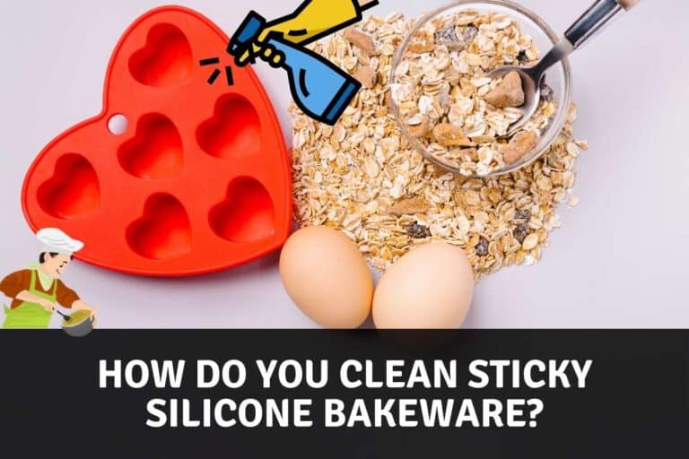 How do you clean sticky silicone bakeware?