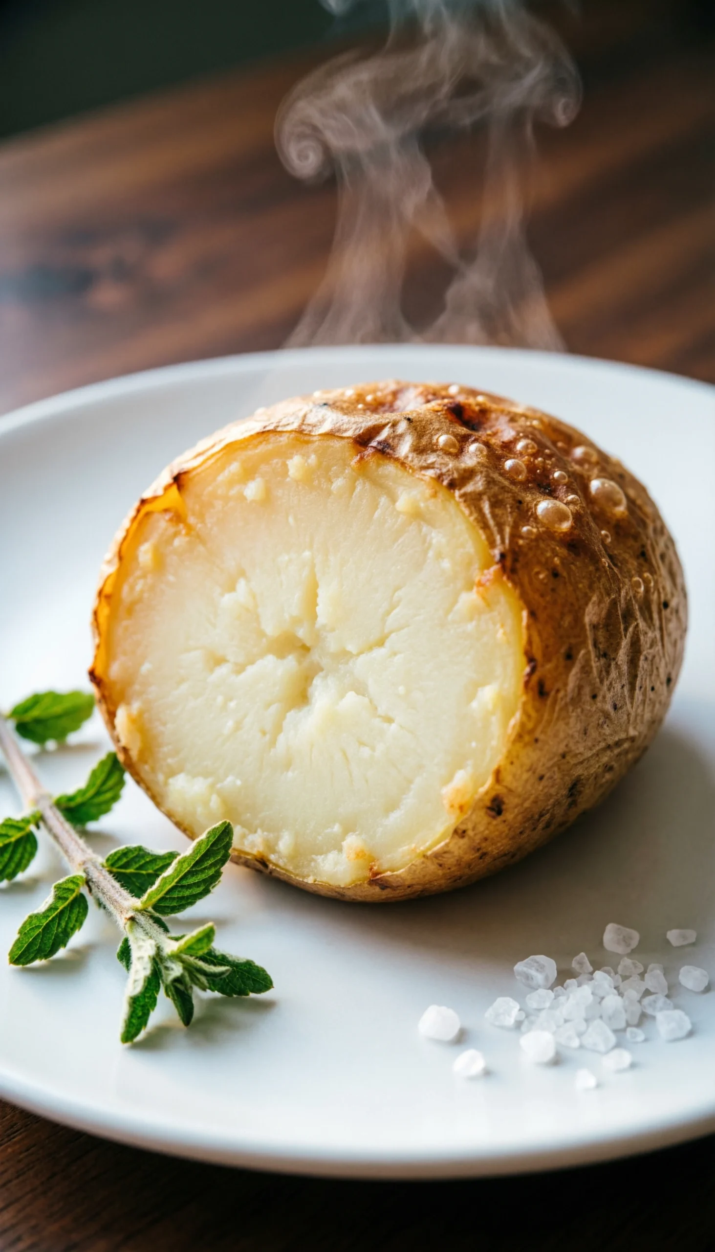 Macro Cross-Section Of A Crispy Greek Potato Wedge Showing A Crunchy Golden Crust And A Soft Fluffy Interior.