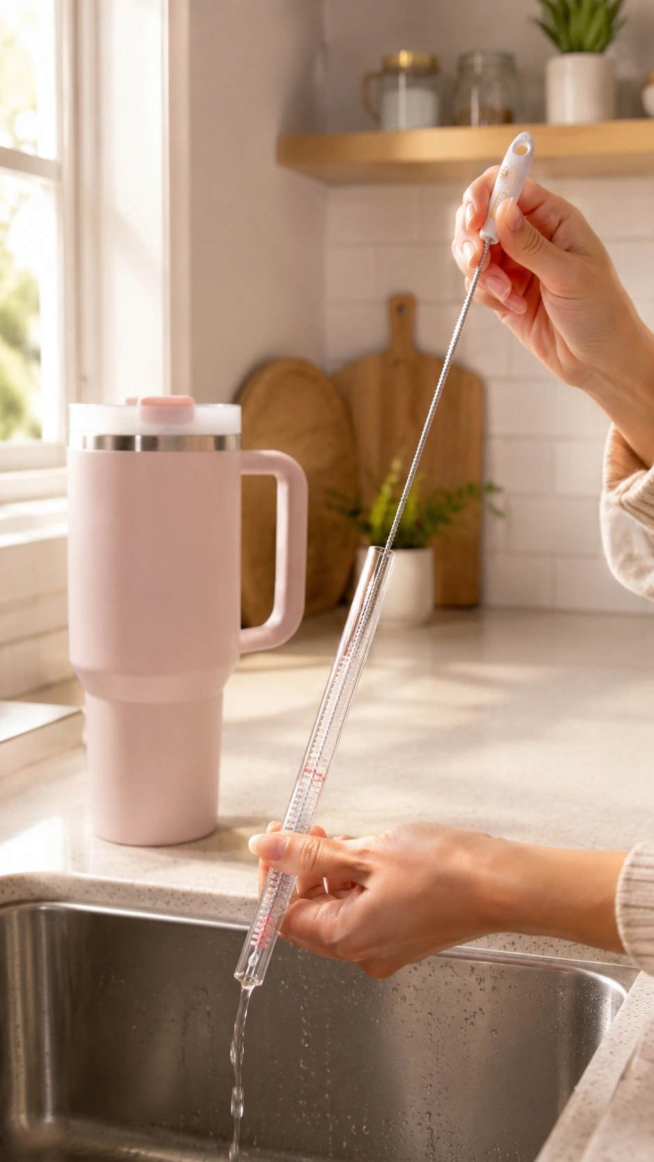 Hands-On Testing Of The 15 Inch Extra Long Straw Brush On Dirty Smoothie Straws