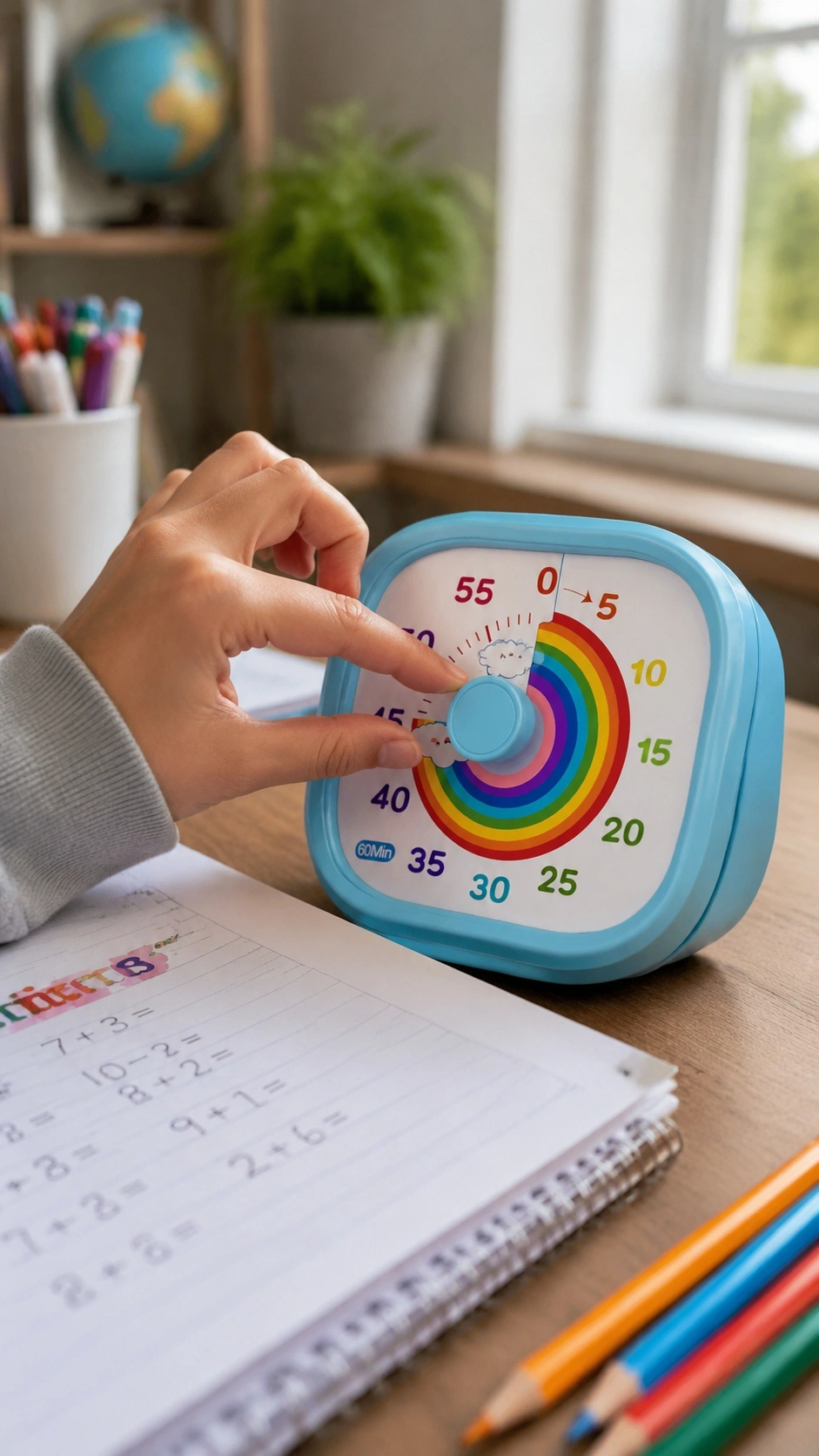 Original Photo Showing The Hippih Timer On A Desk Next To A Laptop With A Decibel Meter App