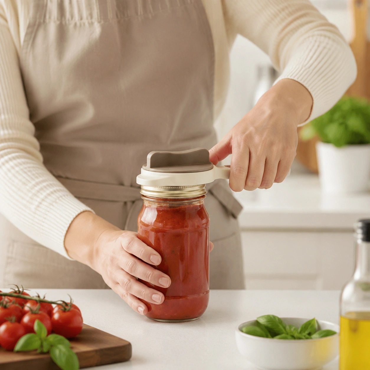 Karym Jar Opener Testing Wide Mason Jar And Small Hot Sauce Bottle