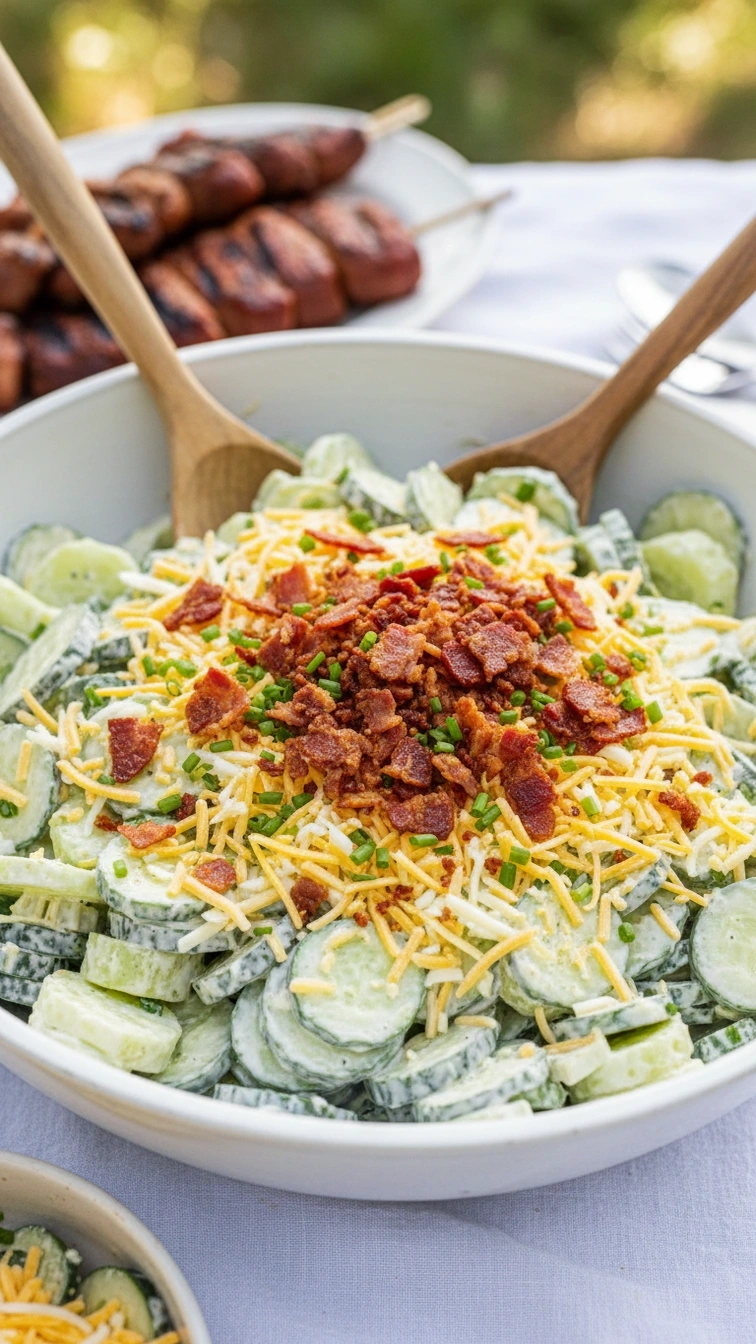 Crispy thick-cut bacon strips and crumbled bits on a rustic wooden board with a cast iron skillet background.