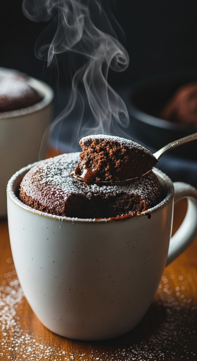 5-Minute-Microwave-Mug-Cake-Chocolate-Gooey-Interior-Powdered-Sugar