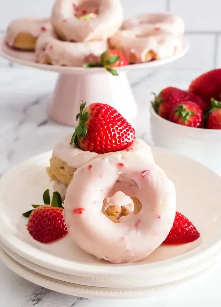 Strawberry Frosted Donuts