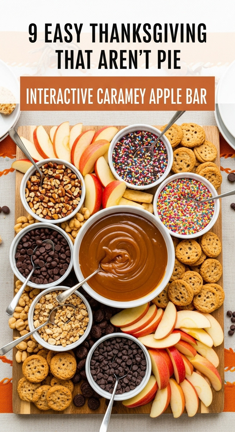 Abundant Charcuterie-Style Board With Warm Melted Caramel Chopped Nuts Chocolate Chips Sprinkles Crushed Cookies And Crisp Apple Slices