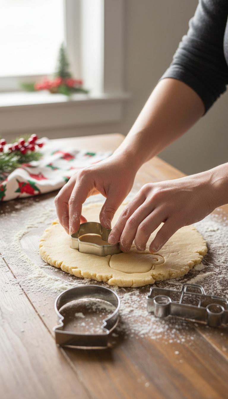 A Photo Showing The Ann Clark Cutters Next To Rolled-Out Dough, With Some Cookies Cut And Others Baked On A Cooling Rack.