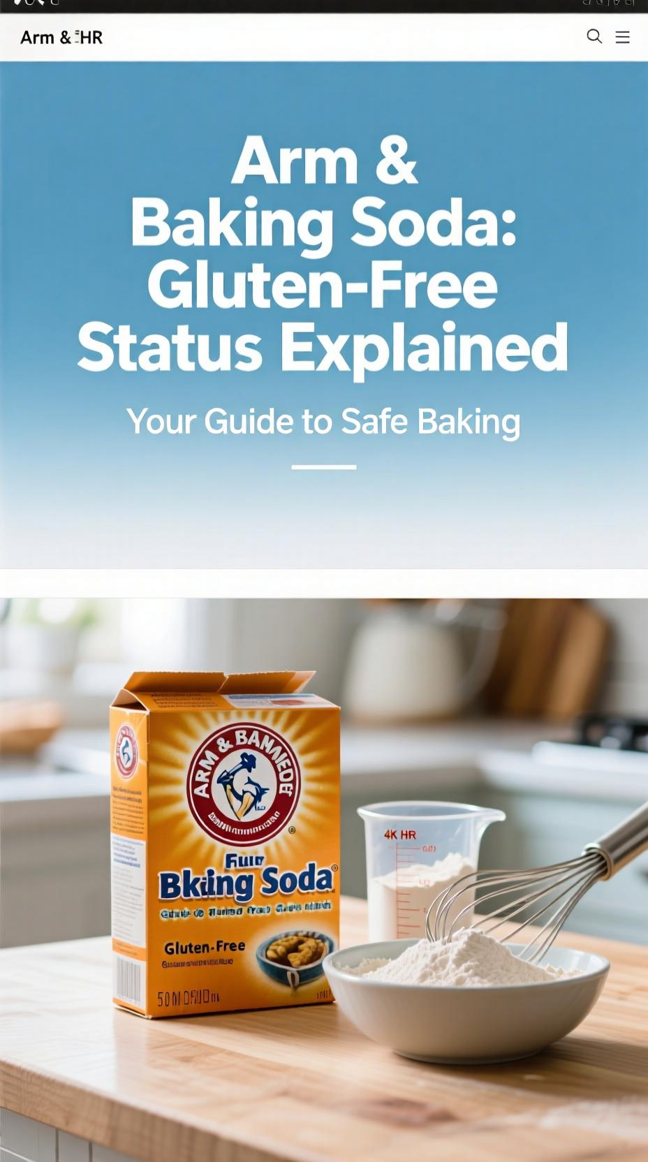 A Box Of Arm &Amp; Hammer Baking Soda Next To A Measuring Spoon, Answering The Question &Quot;Is Arm And Hammer Baking Soda Gluten-Free&Quot;