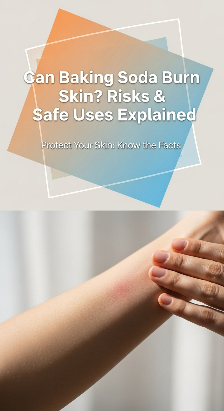 A Box Of Baking Soda Next To A Visual Representation Of Irritated Skin, Illustrating The Central Question Of Can Baking Soda Burn Skin