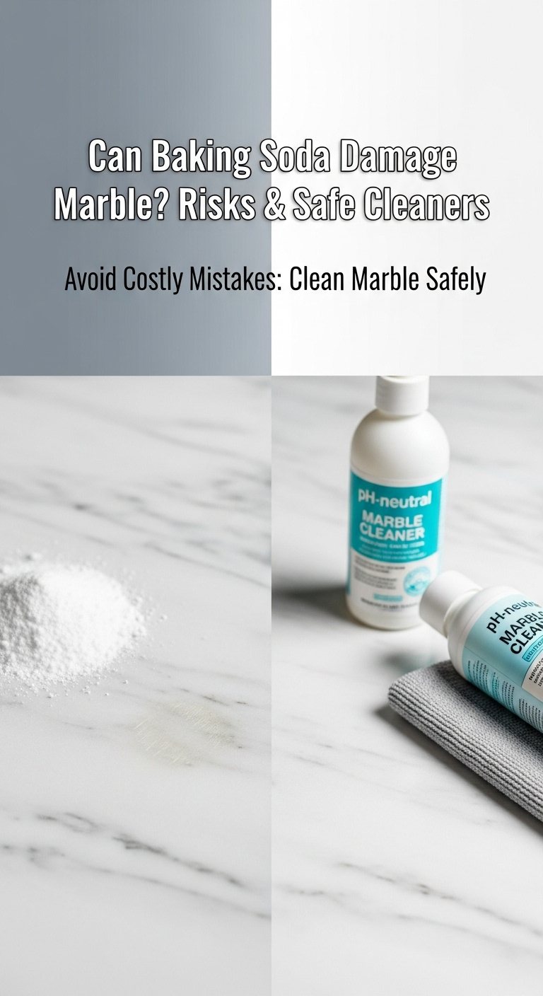 A Beautiful, Polished Marble Countertop That Is At Risk If You Can Baking Soda Damage Marble.