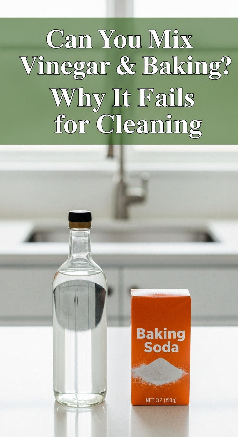 A Bottle Of Vinegar And A Box Of Baking Soda On A Kitchen Counter, Representing The Topic Of Can You Mix Vinegar And Baking Soda.