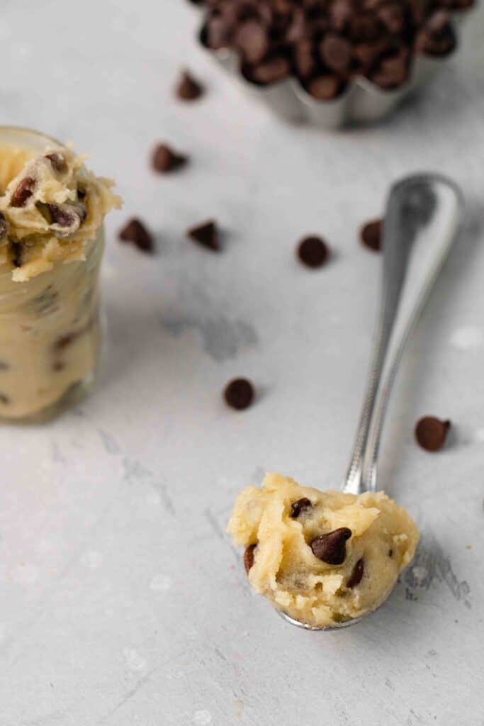 Edible Cookie Dough On A Spoon