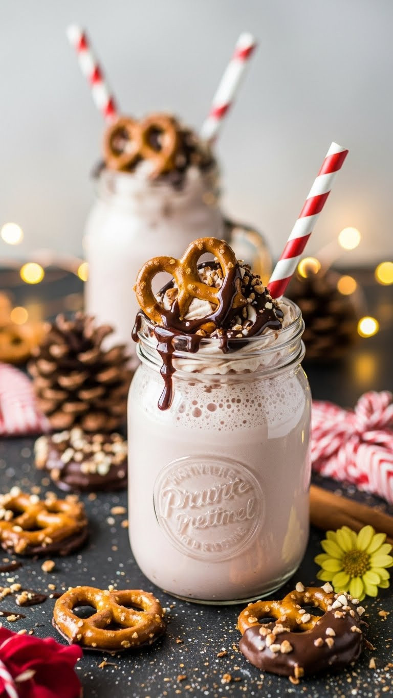 Chocolate Covered Pretzels In Tall Glass Jar