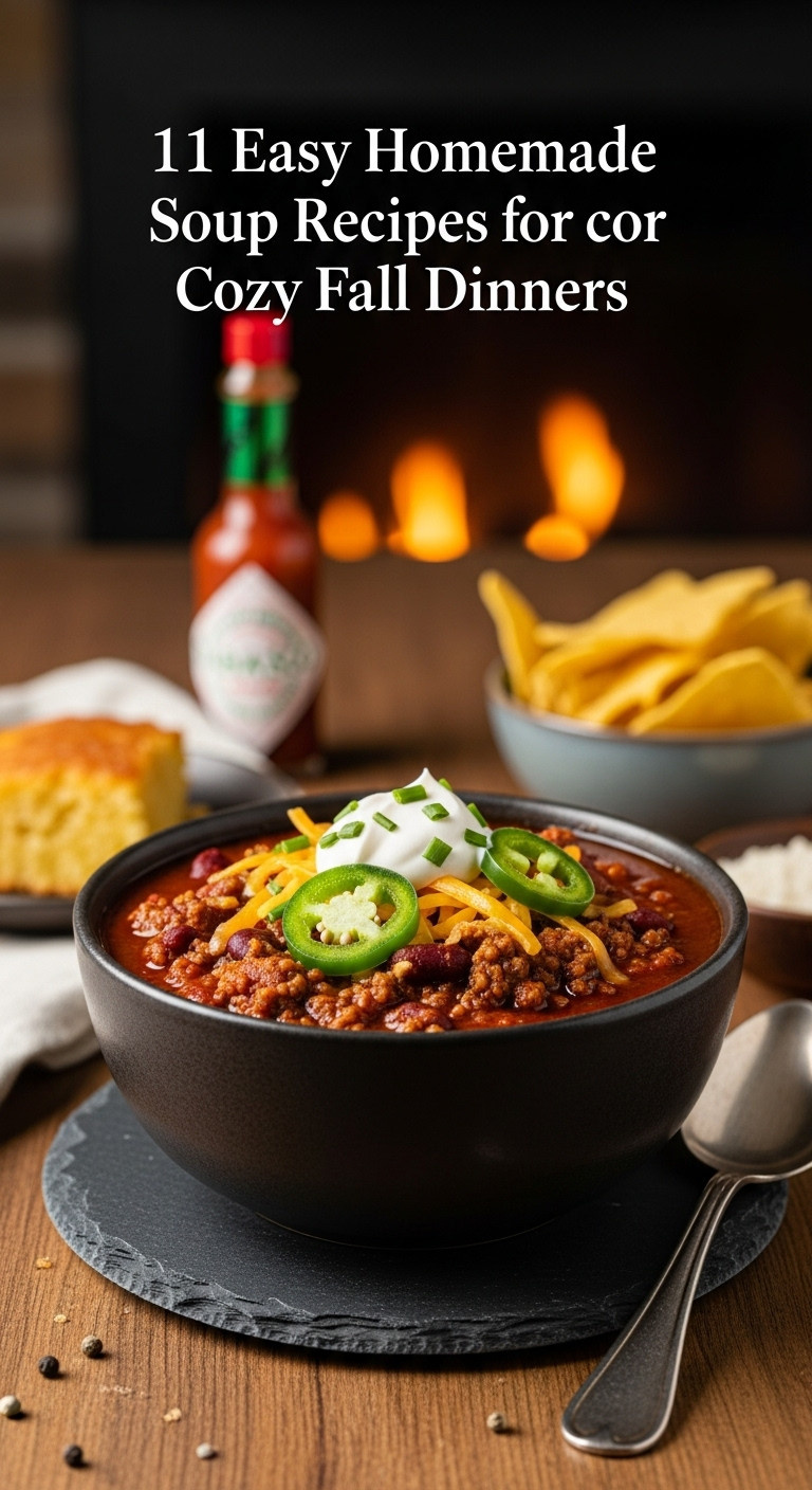 Classic Homemade Chili With Ground Beef Beans Cheese Sour Cream And Jalapeños In A Dark Bowl On A Wooden Table