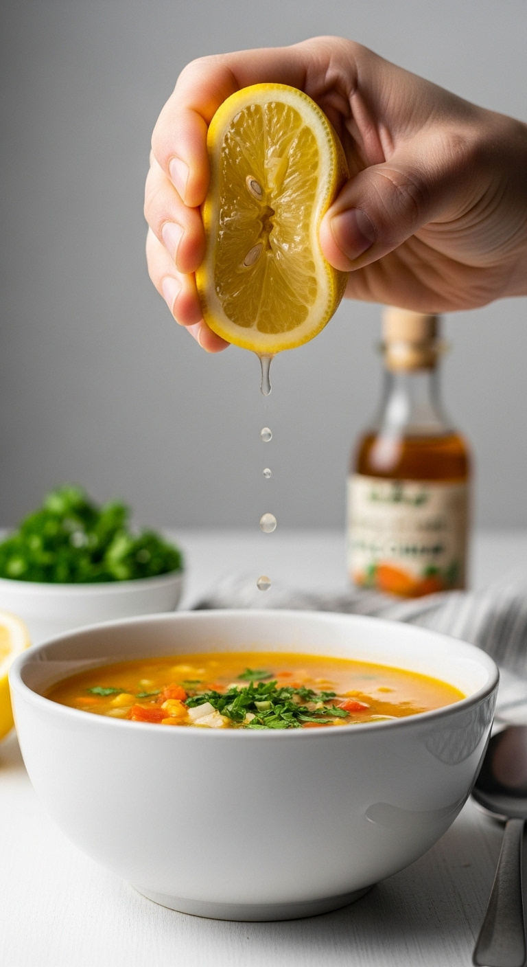 Classic Homemade Vegetable Soup With Text Overlay