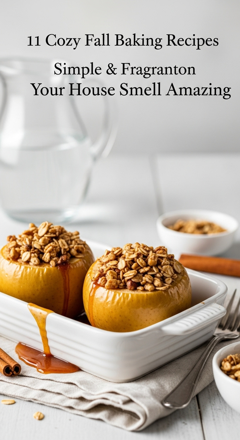 Cozy Fall Baking Recipes With Apple Crisp And Text Overlay