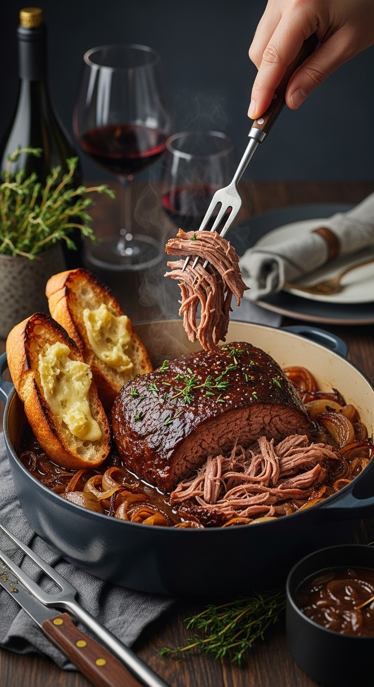 Cozy Fall Cooking Pot Roast With Root Vegetables In A Dutch Oven For Easy Autumn Dinners