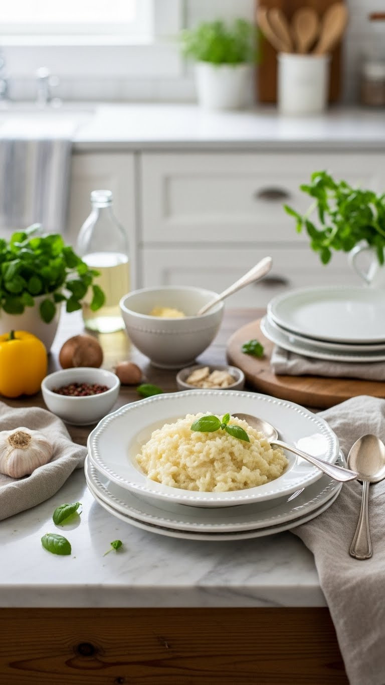 Creamy Old Fashioned Rice Pudding In Ceramic Bowl