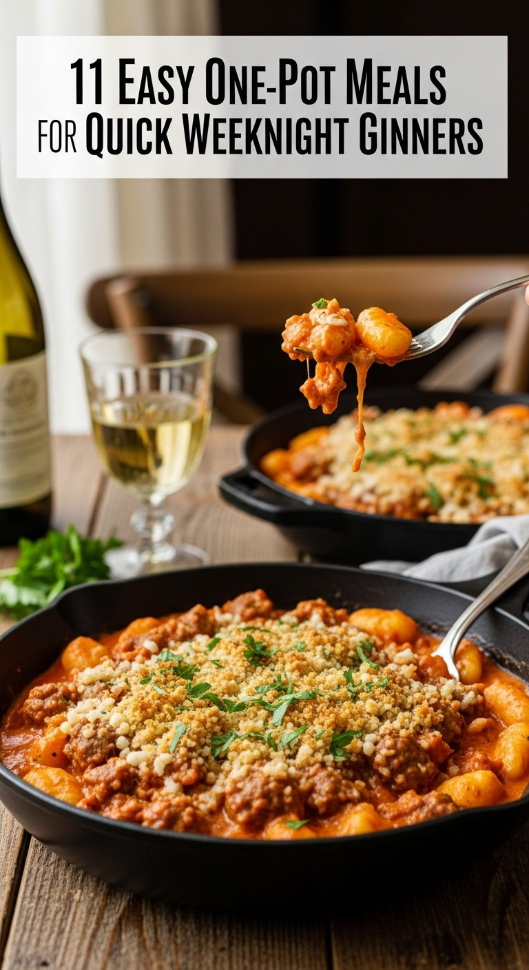 Creamy One Pot Sausage Gnocchi With Tomato Sauce Garlic Butter Breadcrumbs And Parsley In A Skillet