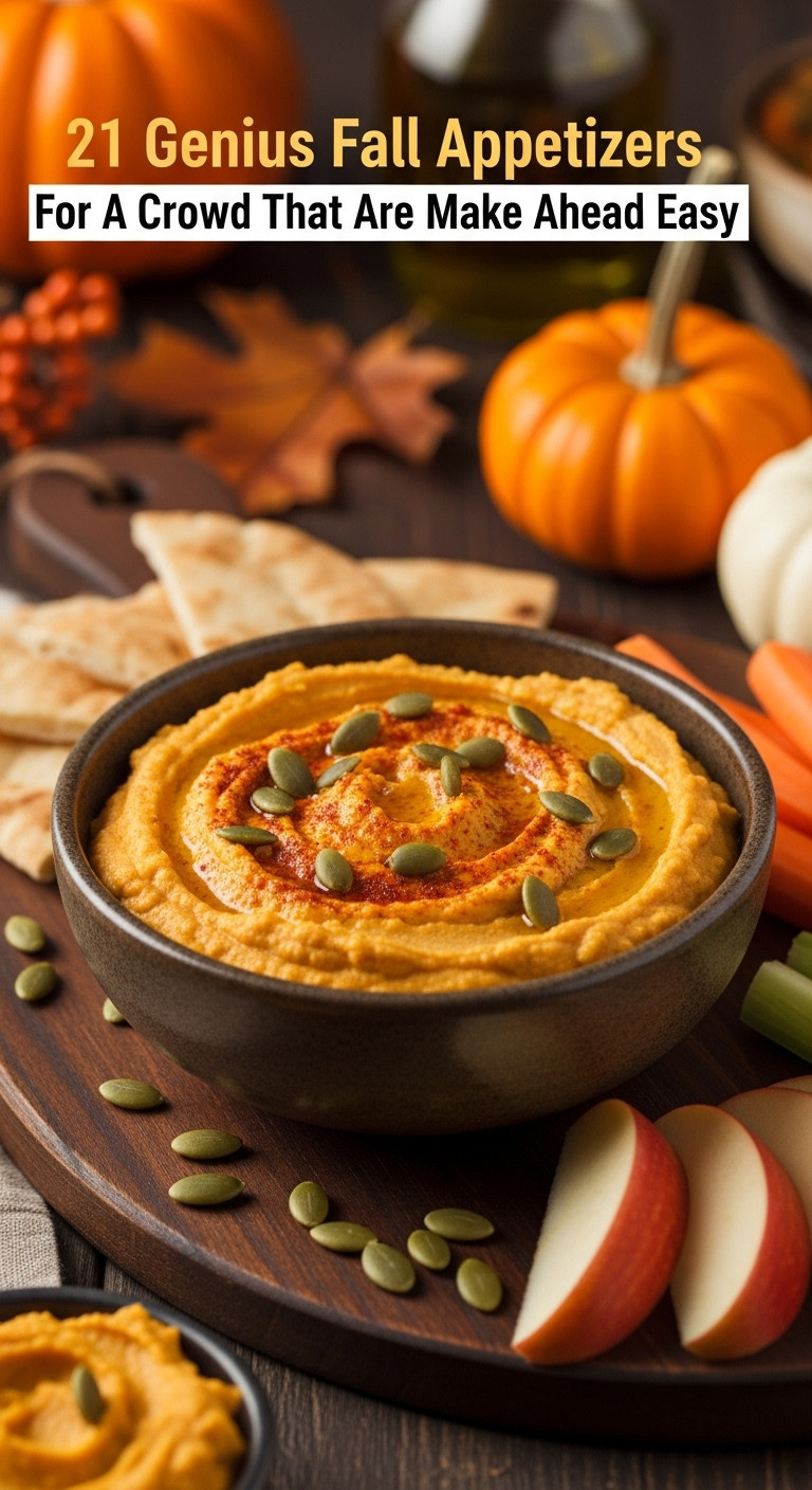 Creamy Savory Pumpkin Hummus Garnished With Olive Oil Smoked Paprika And Toasted Pumpkin Seeds With Dippers