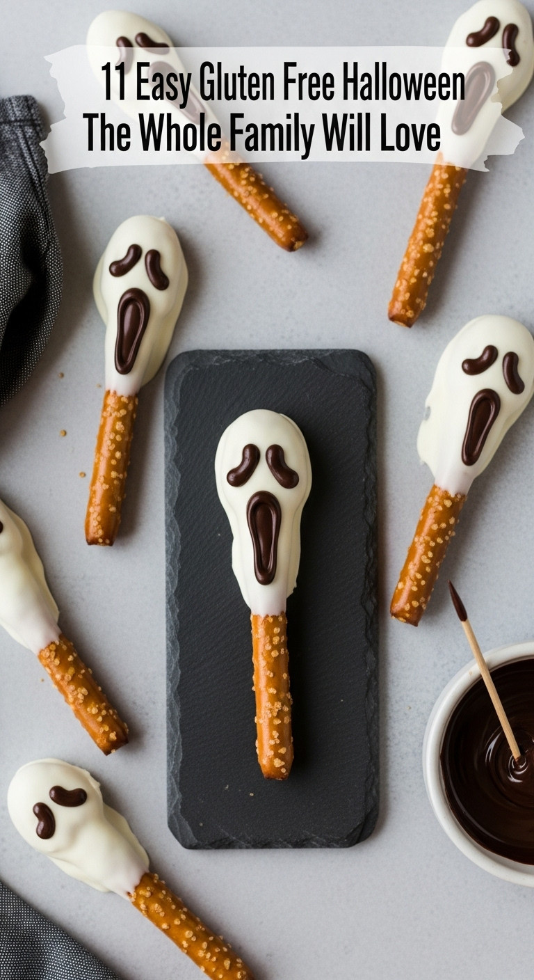 Dark Chocolate Covered Gluten-Free Pretzel Screams On A Dark Gray Slate Board