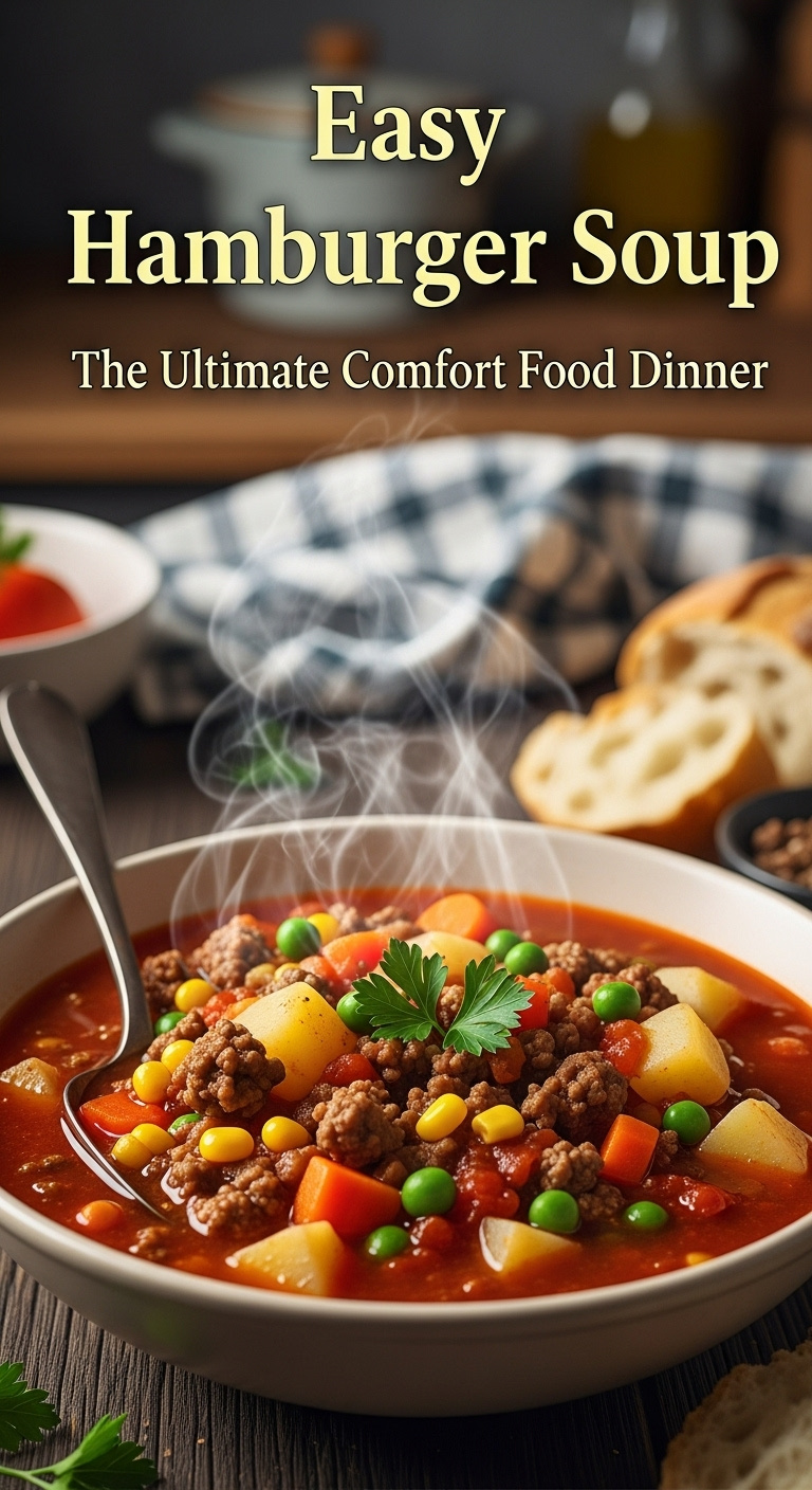 Easy Hamburger Soup For Comfort Food Dinner With Recipe Title