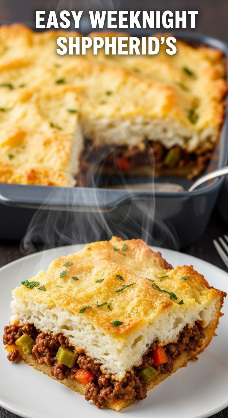 A Close-Up Of An Easy Weeknight Shepherd's Pie In A Casserole Dish, With A Slice Removed To Reveal The Savory Meat And Vegetable Filling Under A Golden Mashed Potato Crust.