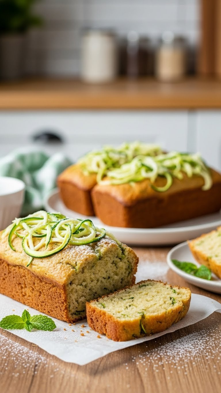 Golden Brown Air Fryer Zucchini Bread Mini Loaves With Domed Tops And Moist Crumb Texture