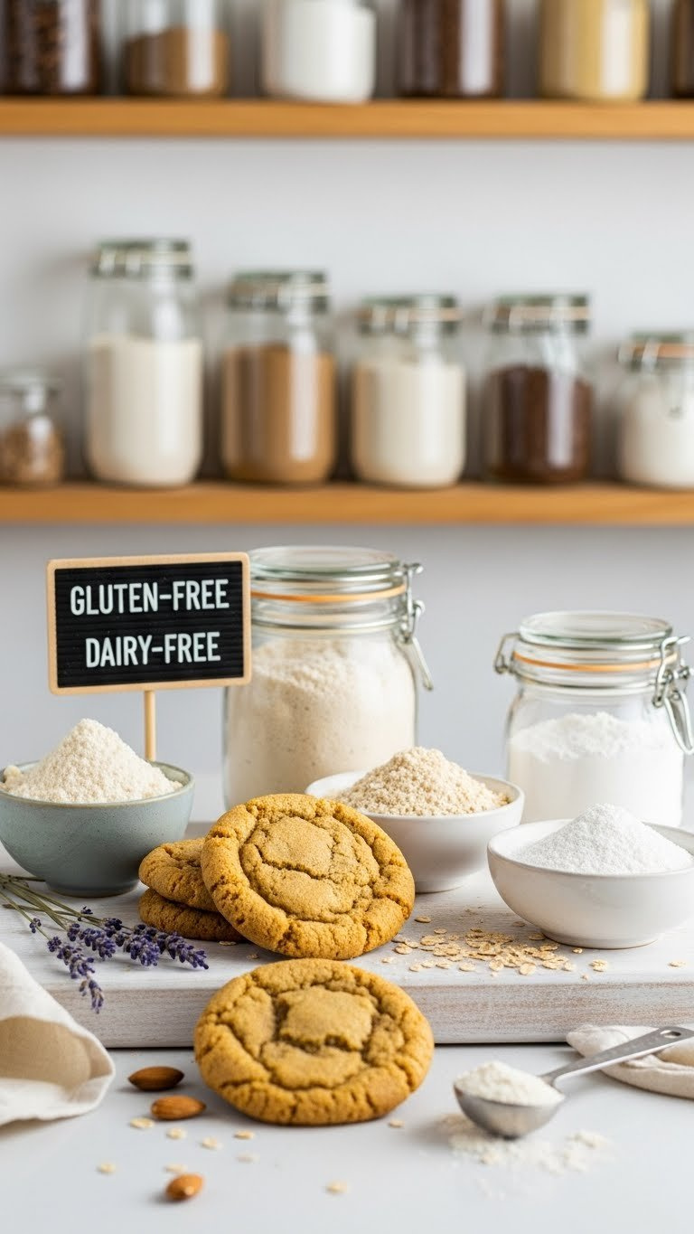 Golden Gluten-Free Dairy-Free Cookie With Almond Flour, Oat Flour, And Tapioca Starch On Wooden Cutting Board