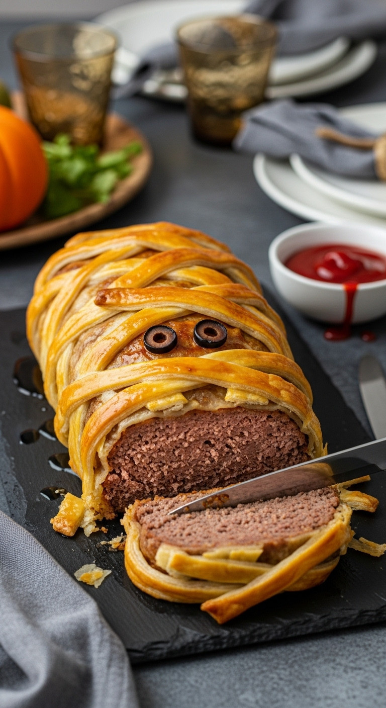 Halloween Mummy Meatloaf Recipe