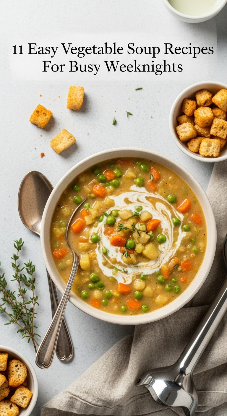 Healthy Vegetable Soup For Busy Weeknights With Title