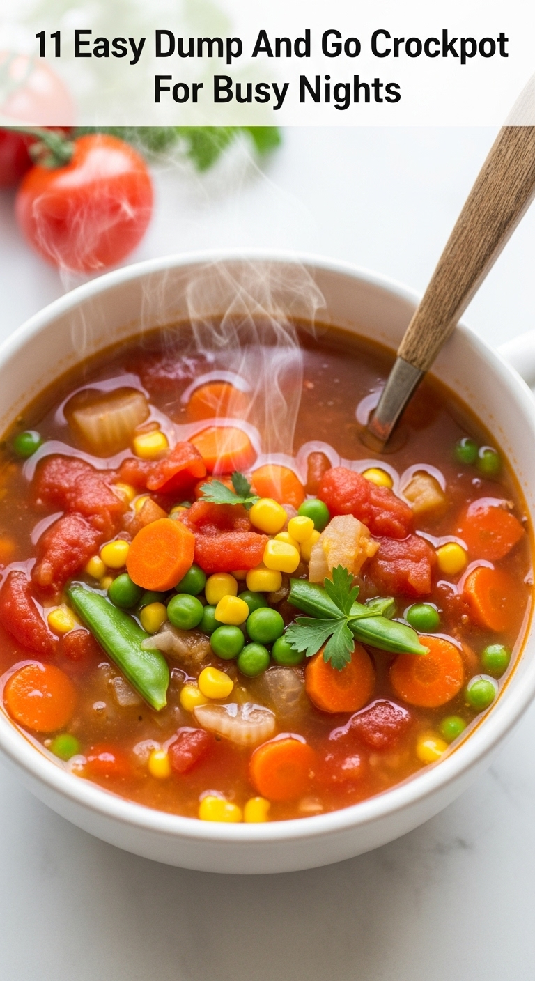 Hearty Vegetable Soup In Ceramic Bowl With Colorful Vegetables And Rustic Spoon