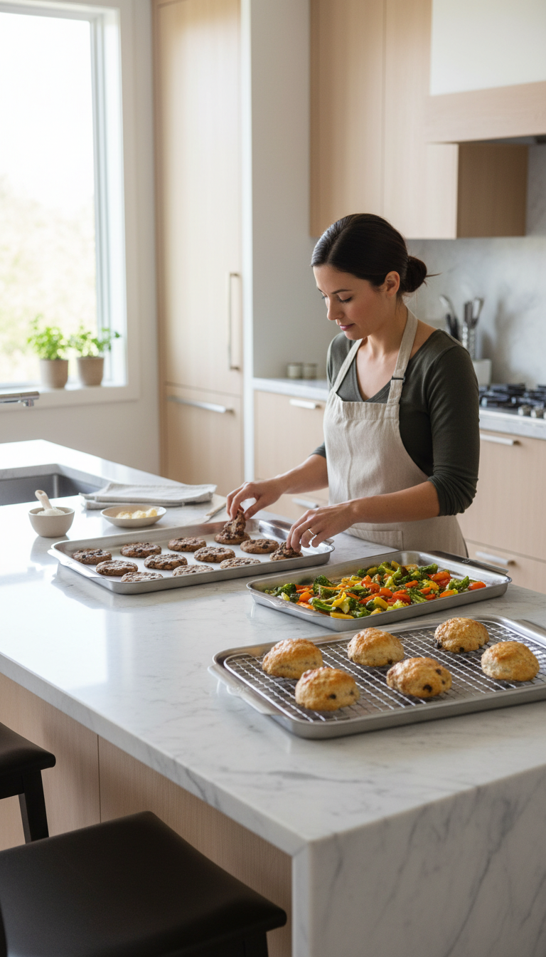 Hestan Provisions Ovenbond Bakeware Set Being Used In A Kitchen Setting