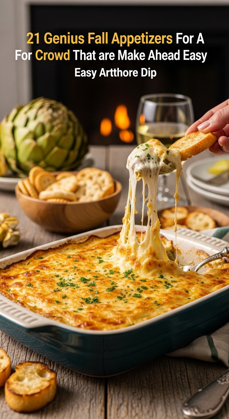 Hot Bubbly Baked Artichoke Dip With A Perfect Cheese Pull Being Lifted By A Cracker