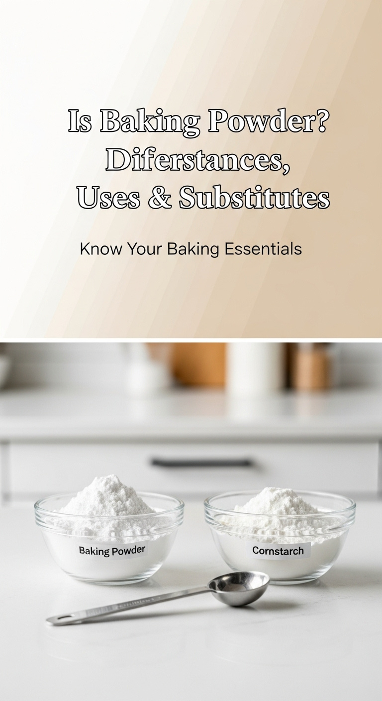 A Spoonful Of Baking Powder Next To A Can, Illustrating A Key Ingredient In Answering Is Baking Powder Cornstarch