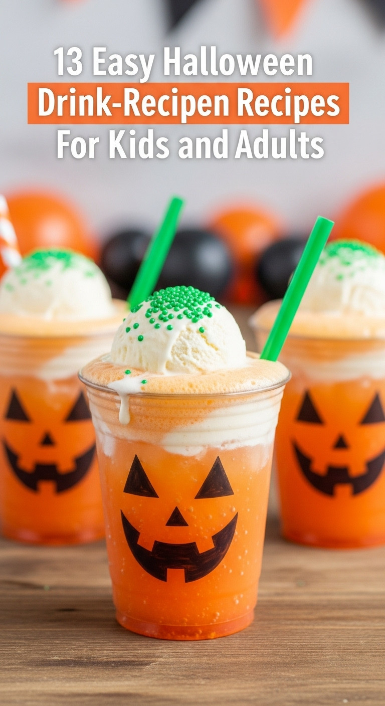 Jackolanternfloatshalloweendrinkskidfriendlypartyideaorangesodaicecreamdessertfunrecipepinterestfoodphotography