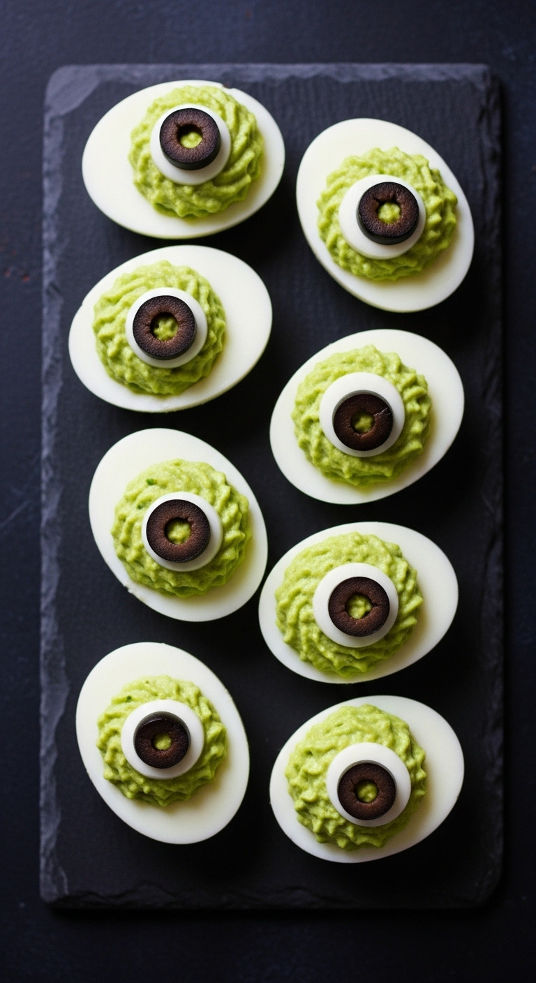 Keto Monster Avocado Deviled Eggs For Halloween