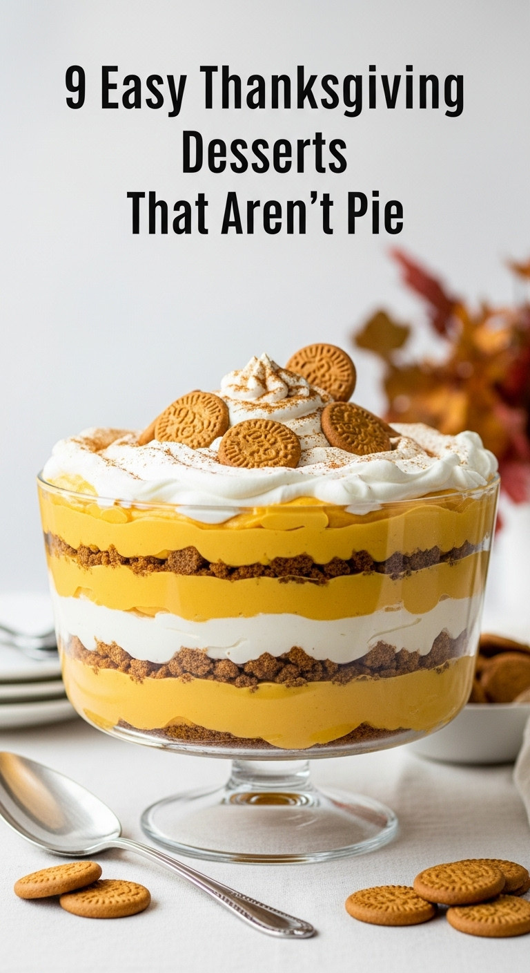 Large Glass Trifle Bowl With Layers Of Orange Pumpkin Cream White Whipped Cream And Crumbled Gingersnap Cookies Garnished With Cinnamon