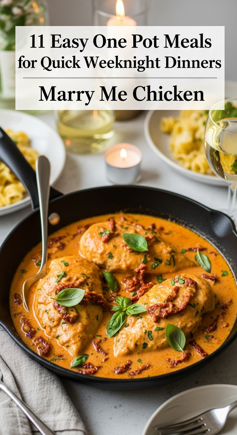 Marry Me Chicken With Tender Chicken Breasts In Creamy Sun Dried Tomato Sauce Garnished With Fresh Basil