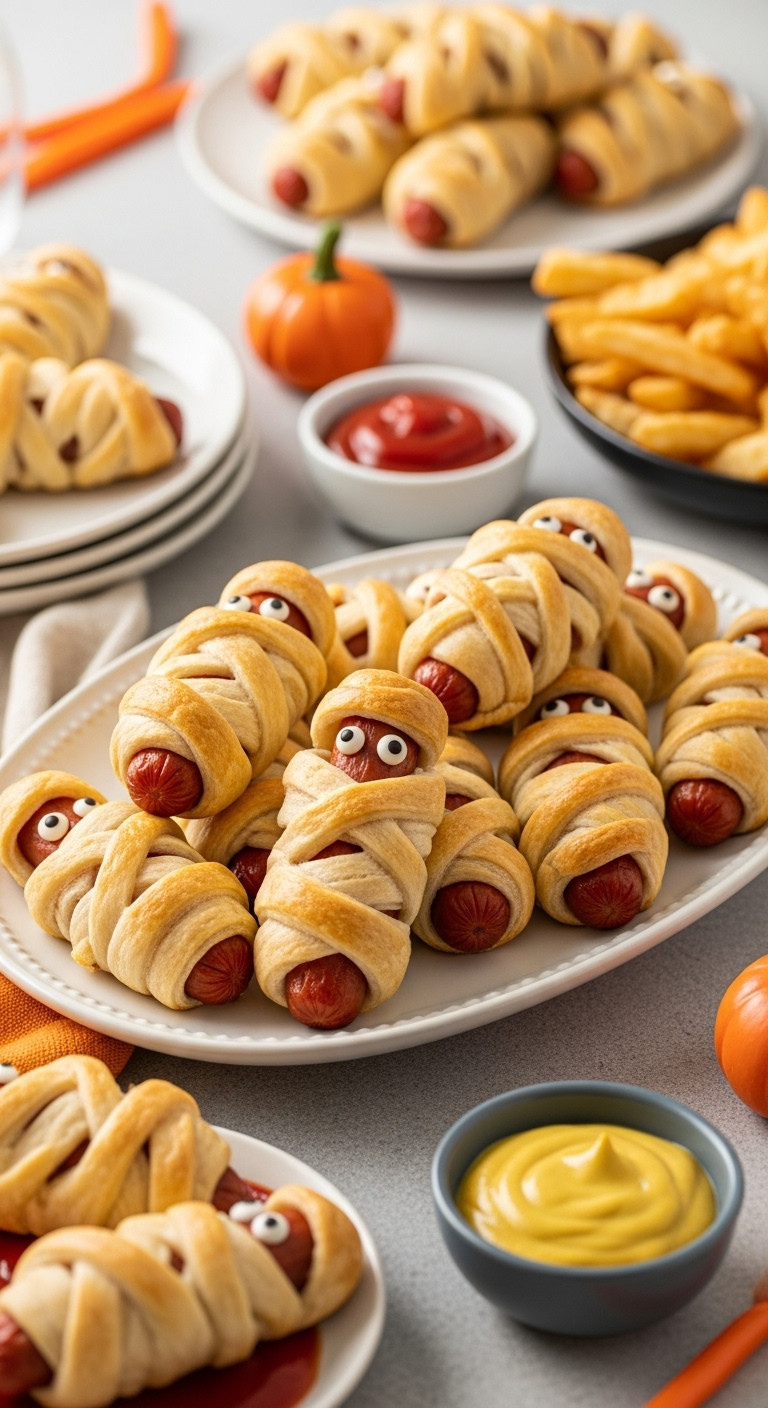 Mummyhotdogshalloweenpartyplatterpinterestfoodphotography