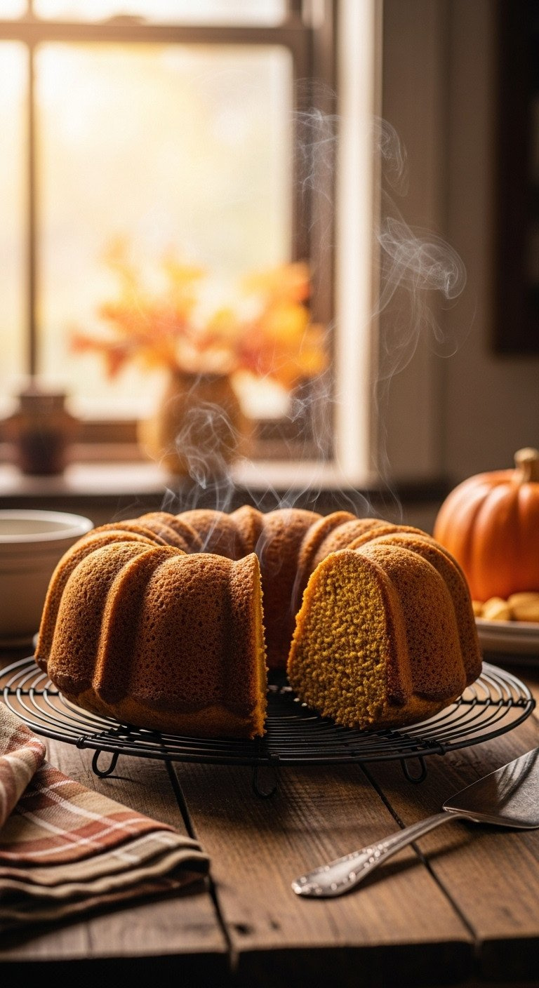 Ornate Metal Bundt Pan, Meticulously Greased And Floured, Sits On A Marble Countertop With A Pastry Brush And Flour, Ready For Baking.