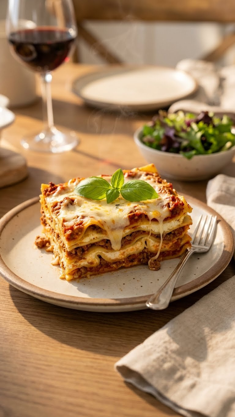 Perfectly Sliced Instant Pot Lasagna With Distinct Layers Of Noodles, Rich Meat Sauce, And Creamy Cheese, Served On A Plate For A Delicious Meal.