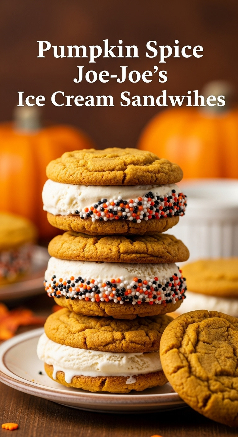 Pumpkin Spice Joe Joes Ice Cream Sandwiches With Vanilla Ice Cream And Orange Black Sprinkles Perfect For Spooky Meals