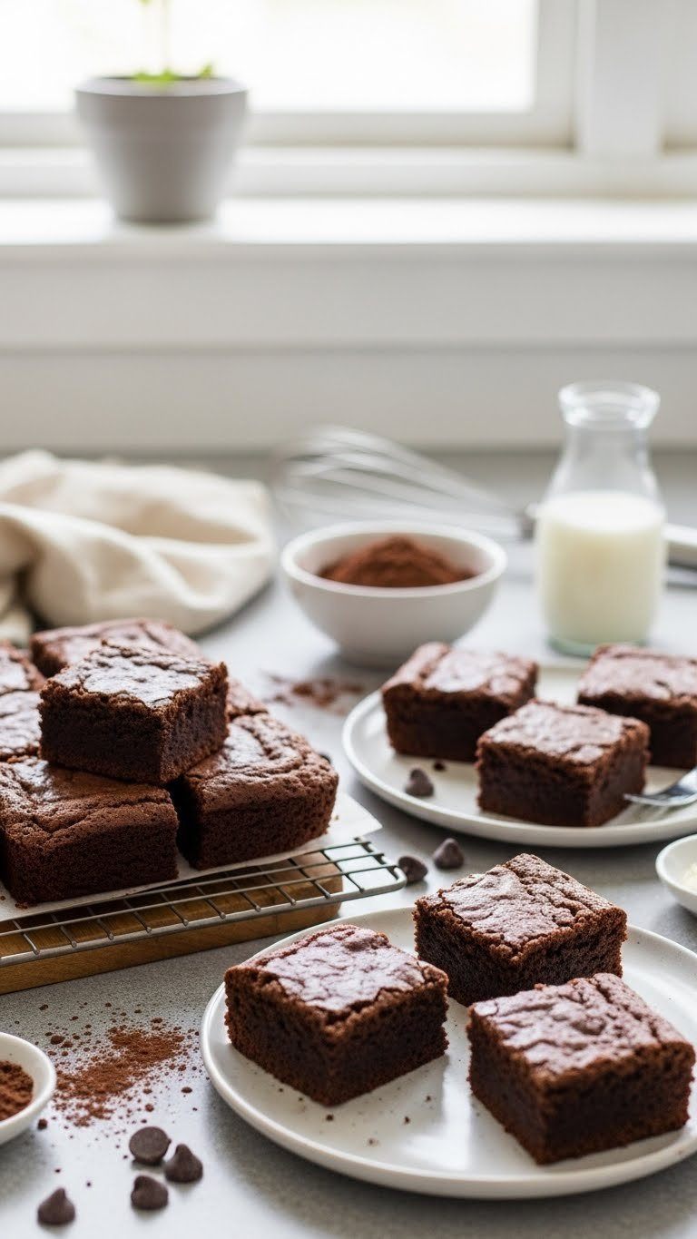 Rich Fudgy Trim Healthy Mama S Brownies With Crackled Tops And Moist Interior Arranged On Wooden Cooling Rack